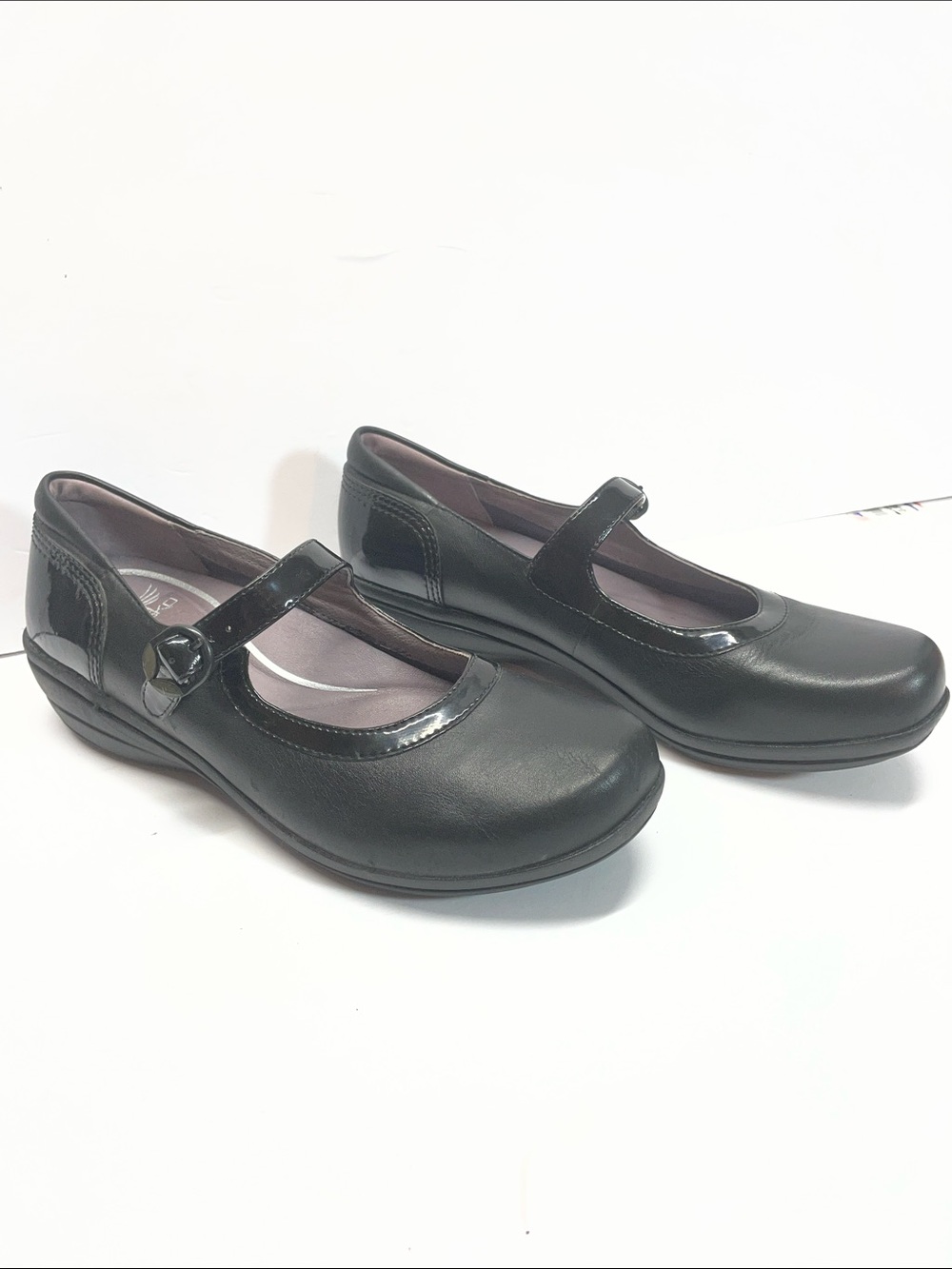 Dansko Black Patent-Trim Mary Jane Flats